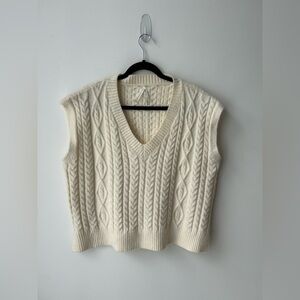 Dreamers Cream Cable Knit Sweater Vest